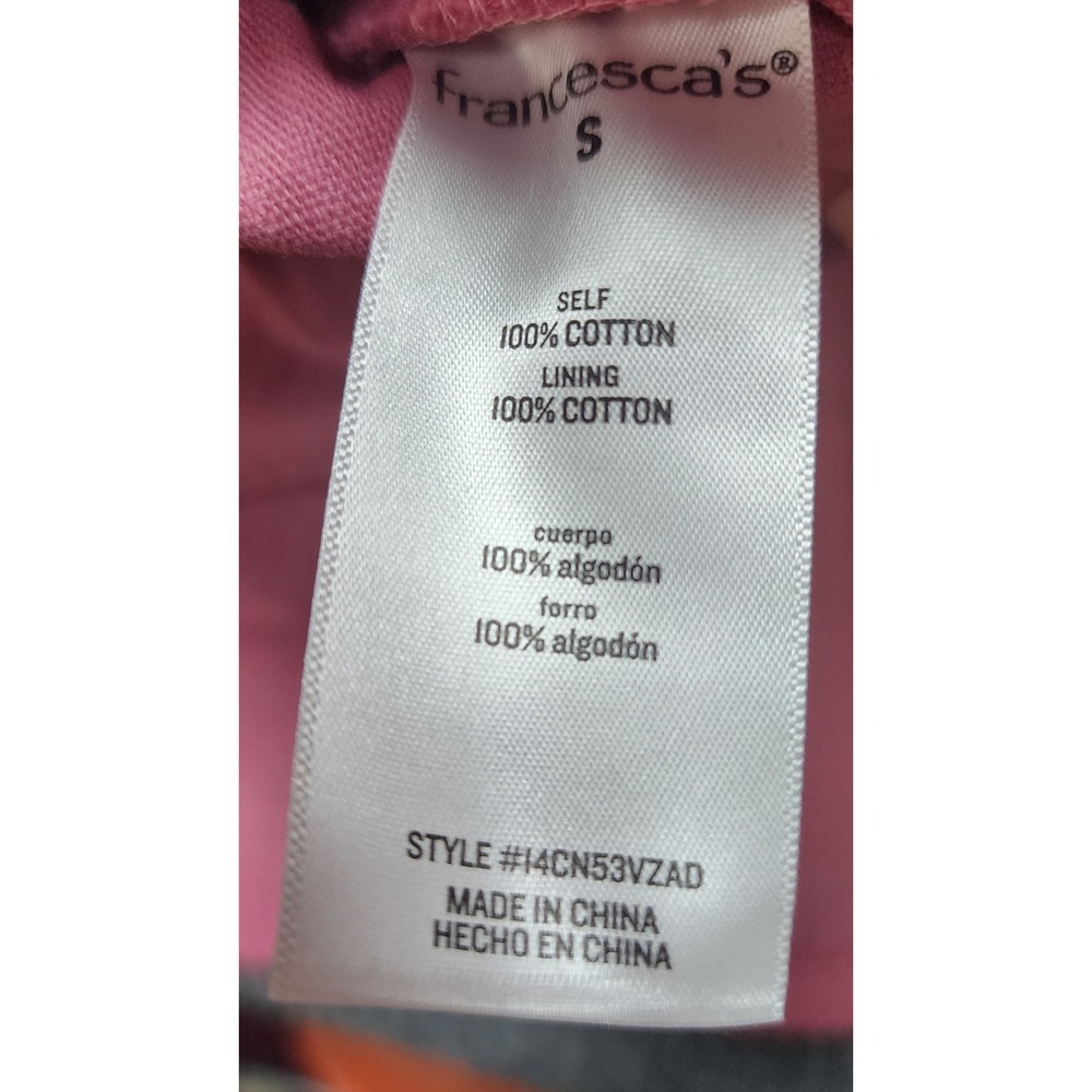 Francesca's Rose Pink Corduroy Mini Skirt A-Line Cotton High Waist S - Picture 7 of 9